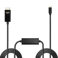 LINDY 43317 USB-C-displaykabel Aansluitkabel USB-C stekker, HDMI-A-stekker 10.00 m Zwart 4K UHD - thumbnail