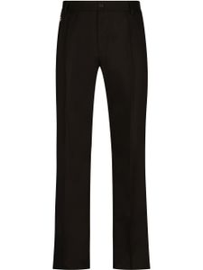 Dolce & Gabbana pantalon en coton stretch à patch logo DG - Noir