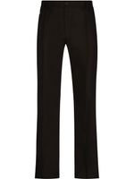 Dolce & Gabbana pantalon en coton stretch à patch logo DG - Noir