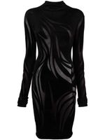 Mugler robe courte à capuche - Noir