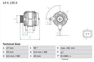 Bosch Alternator/Dynamo 0 986 045 101