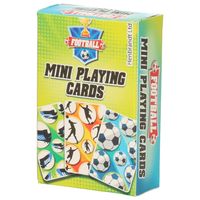Mini voetbal thema speelkaarten 6 x 4 cm in doosje   -