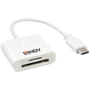 LINDY 43185 Externe geheugenkaartlezer Micro-SD, SD, USB-C USB 3.2 (Gen 1) Wit