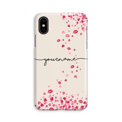 Hartjes en kusjes: iPhone Xs Volledig Geprint Hoesje