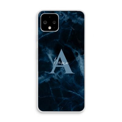 Midnight Marble: Pixel 4 Transparant Hoesje