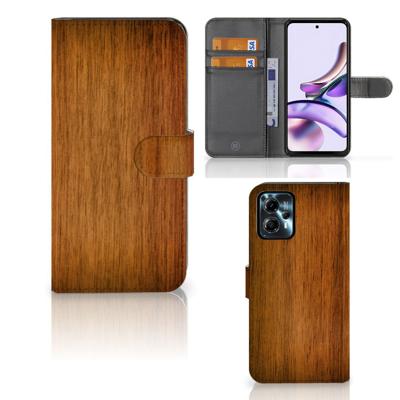 Motorola Moto G13 | G23 | Book Style Case | Donker Hout