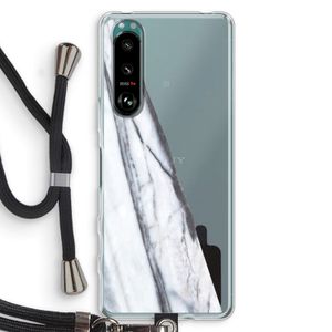 Gestreepte marmer: Sony Xperia 5 III Transparant Hoesje met koord