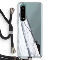Gestreepte marmer: Sony Xperia 5 III Transparant Hoesje met koord