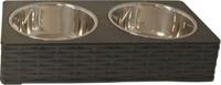 Dinnerset RVS/plastic wicker 30 cm zwart - Gebr de boon