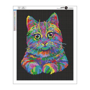 Diamond Painting Canvas Limited Editions - Regenboog Kat