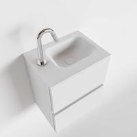 Toiletmeubel Mondiaz Ada | 40 cm | Meubelkleur Talc | Lex wastafel Talc Links | 1 kraangat
