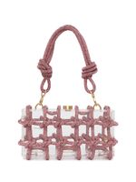 Cult Gaia sac porté épaule Bella à ornements en cristal - Rose - thumbnail