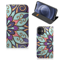 iPhone 12 Mini Smart Cover Purple Flower - thumbnail