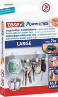 Tesa powerstrips - Zelfklevende strip - Dubbelzijdig - Large - 10 stuks - Transparant