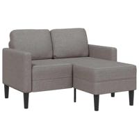 2-zitsbank met ligstoel L-vormig taupe 125 cm stof