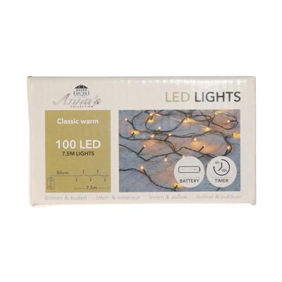 Kerstverlichting Ivy - 100 led lampjes - warm wit - 750 cm - lichtsnoer