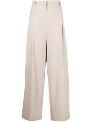 Botter pantalon en coton à détails plissés - Tons neutres
