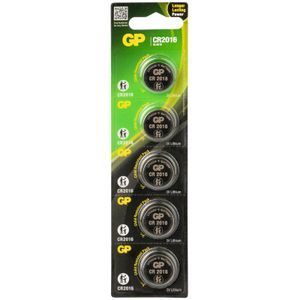 GP Lithium knoopcel CR2016, 5 stuks
