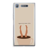 Aggressively drinks coffee: Sony Xperia XZ1 Transparant Hoesje