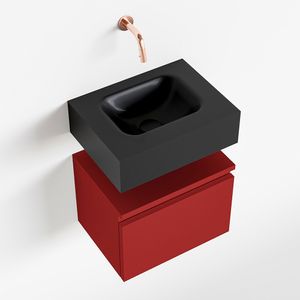 Toiletmeubel Mondiaz Andor | 40 cm | Meubelkleur Fire | Lex vrijhangend wastafel Urban Midden | Zonder kraangat