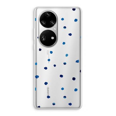 Blauwe stippen: Huawei P50 Pro Transparant Hoesje