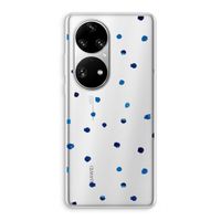 Blauwe stippen: Huawei P50 Pro Transparant Hoesje