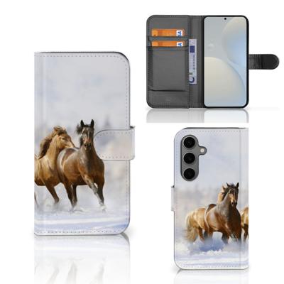 Samsung Galaxy S25 | Telefoonhoesje | Met pasjeshouder | Paarden