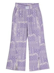 Palm Angels Kids pantalon Astro Paisley à fentes - Violet