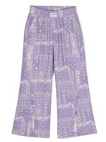 Palm Angels Kids pantalon Astro Paisley à fentes - Violet - thumbnail