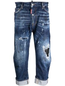 DSQUARED2 jean court à effet usé - Bleu
