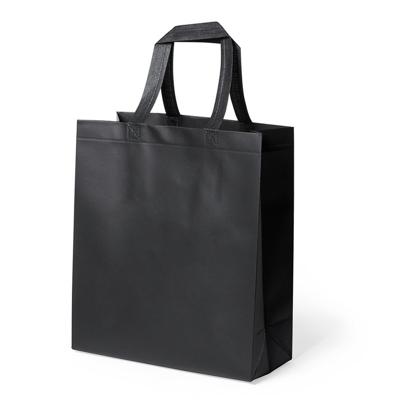 Draagtas/schoudertas/boodschappentas met hengsels - zwart - 35 x 40 x 15 cm - polyester