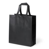Draagtas/schoudertas/boodschappentas met hengsels - zwart - 35 x 40 x 15 cm - polyester