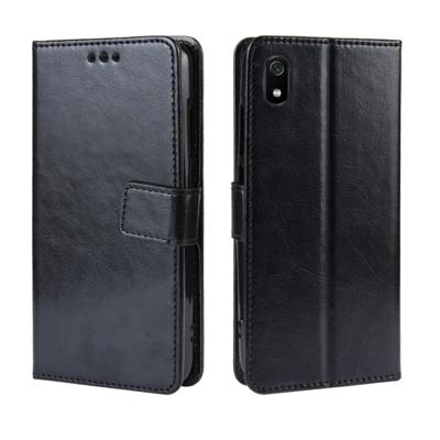 Retro Crazy Horse textuur horizontale Flip lederen case voor Xiaomi Redmi 7A met houder & kaartsleuven & fotolijstjes (zwart)