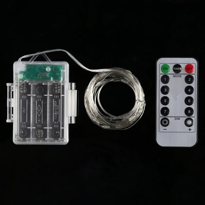 5m zilver koperdraad string licht 50 LEDs 3 x AA batterijen vak Fairy lamp decoratieve licht met afstandsbediening DC 5V