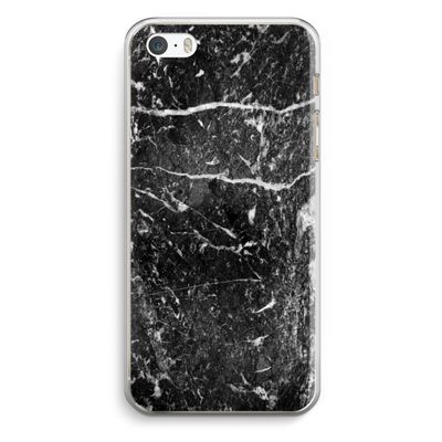 Zwart marmer: iPhone 5 / 5S / SE Transparant Hoesje