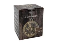 Svenska Living Glasbal 10cm met draad ster 10led 2xaa