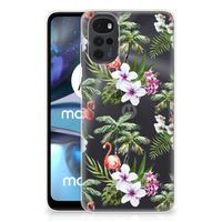 Motorola Moto G22 TPU Hoesje Flamingo Palms - thumbnail