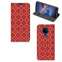 Nokia 5.4 Hoesje met Magneet Batik Rood - thumbnail