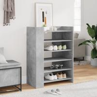 Schoenenkast 74,5x37,5x100 cm bewerkt hout betongrijs