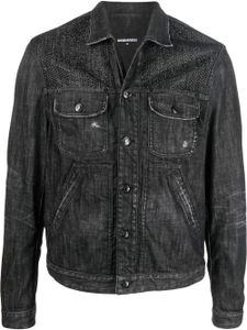 DSQUARED2 veste en jean à effet usé - Noir