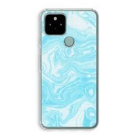 Waterverf blauw: Google Pixel 5 Transparant Hoesje