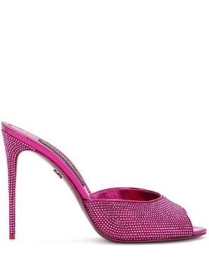 Dolce & Gabbana sandales en satin à ornements strassés - Rose