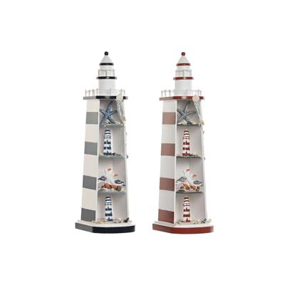 Decoratieve figuren Home ESPRIT Blauw Rood Koplamp 14 x 16 x 52 cm (2 Stuks)
