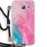 Roze explosie: Samsung Galaxy J3 (2016) Transparant Hoesje met koord