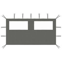 VidaXL Prieelzijwand met ramen 4x2 m antracietkleurig
