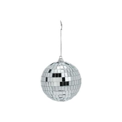 Disco kerstbal - zilver - D9 cm - glas/foam - discobal/discobol - kerstversiering