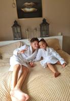 Witte kinderbadjas fleece -122/128 (M)
