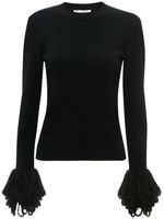 JW Anderson pull en laine à franges - Noir