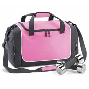 Sporttas/Reistas Locker - 30 Liter - schouderband - 3 vakken - roze/grijs - 47 x 30 x 27 cm