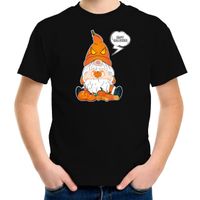 Bellatio Decorations halloween verkleed t-shirt voor kinderen - pompoen kabouter/gnome - zwart XL (164-176)  - - thumbnail